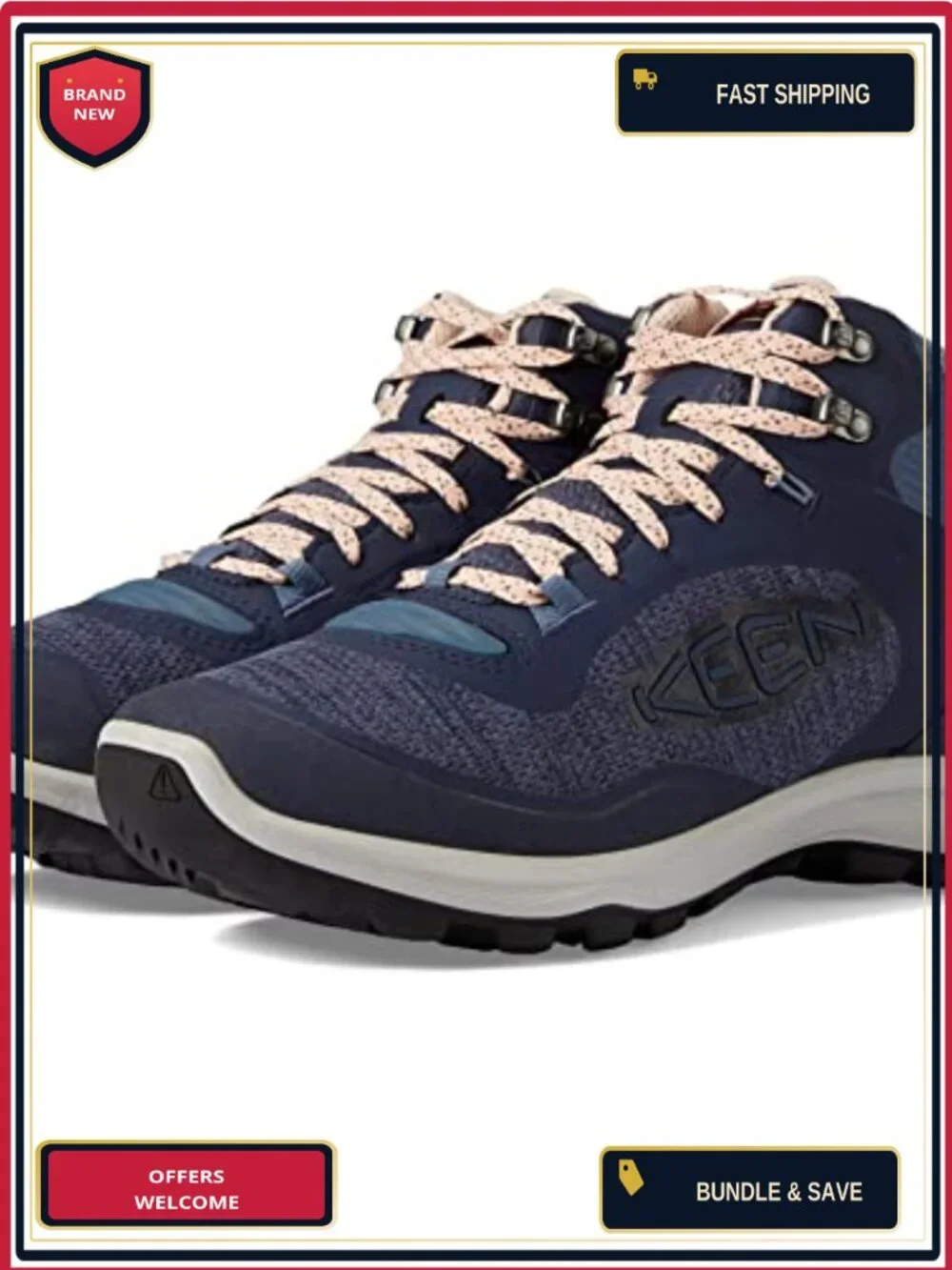 KEEN Hiking Boots Women's Waterproof Mid Ankle Lace Up Outdoor Comfort